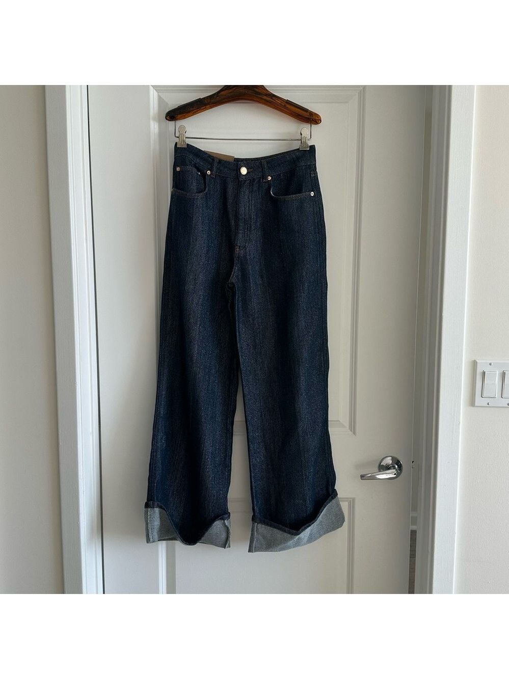 Farm Rio DENIM SHINE WIDE LEG PANTS - Picture 7 of 12